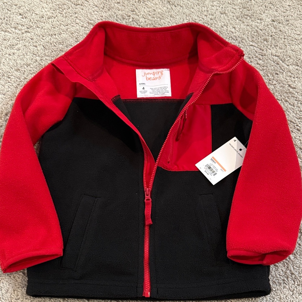 Jumping Beans Red and Black Zip-Up Jacket